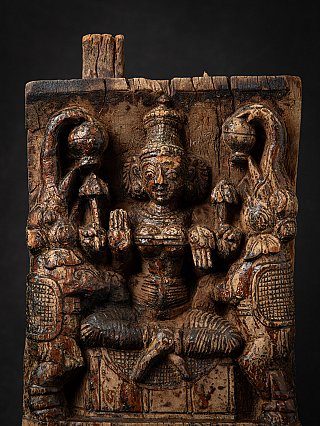 Antike Indiase Holztafel der Göttin Lakshmi