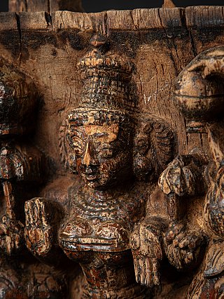 Antike Indiase Holztafel der Göttin Lakshmi