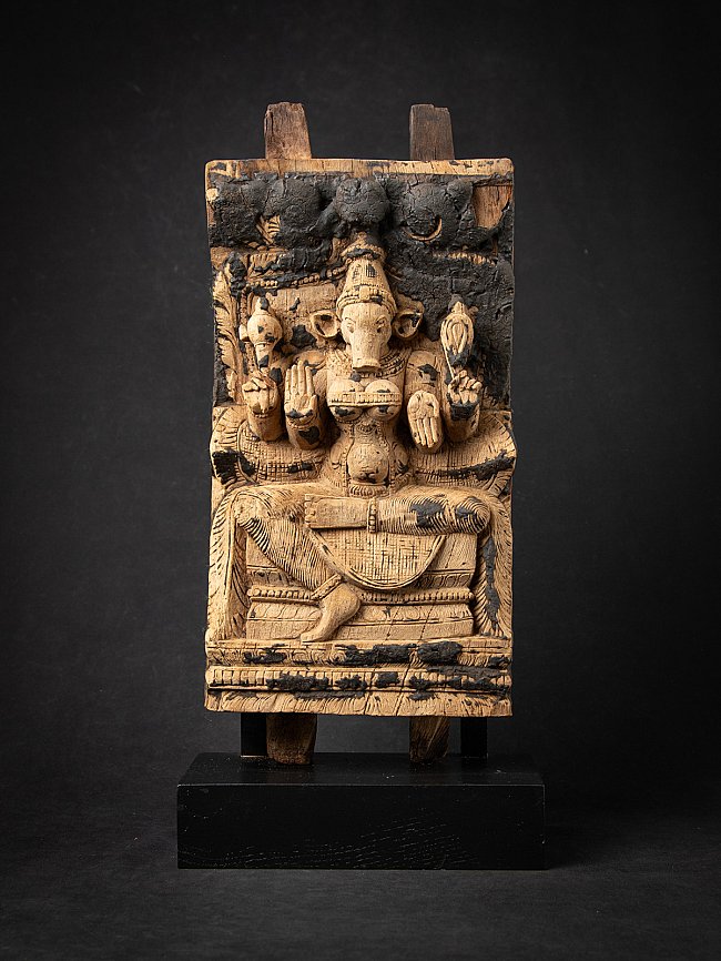 Antike indische Tempel Paneel aus Holz