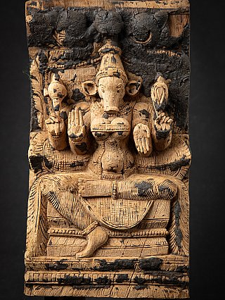 Antike indische Tempel Paneel aus Holz