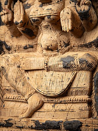 Antike indische Tempel Paneel aus Holz