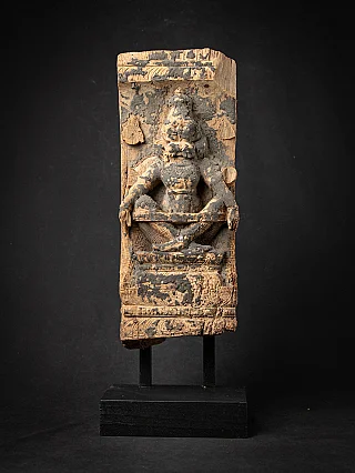 Antique wooden Indian temple panel