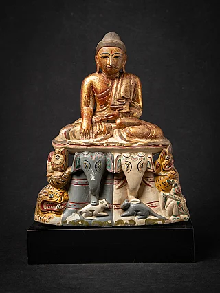 Antiker Kalkstein Buddha Figur
