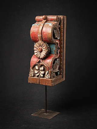 Antiek Indiaas houten Tempelpaneel