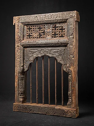 Antike Indiase Holzfenster