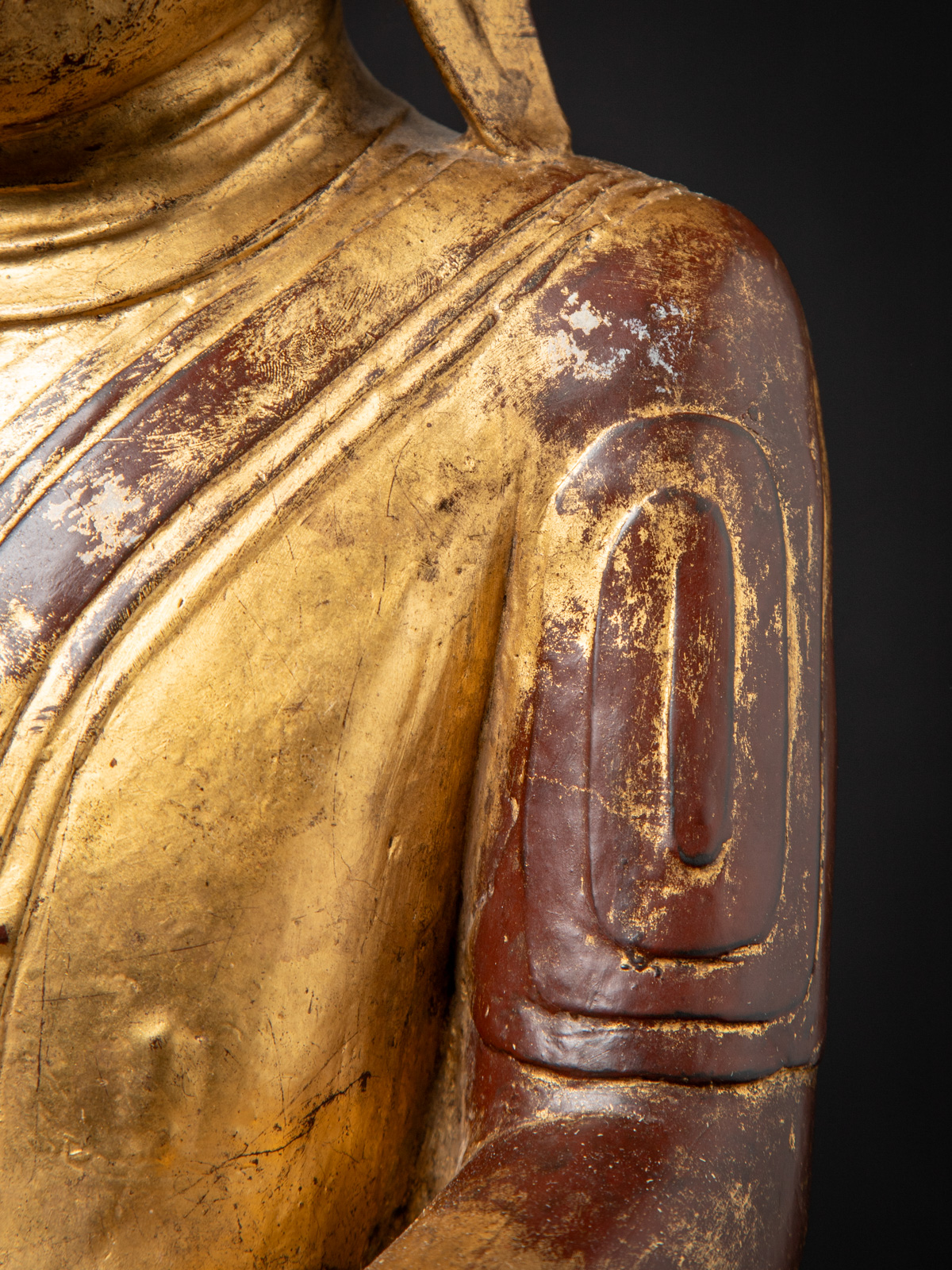 Antique wooden Burmese Shan Buddha from Burma (Myanmar)