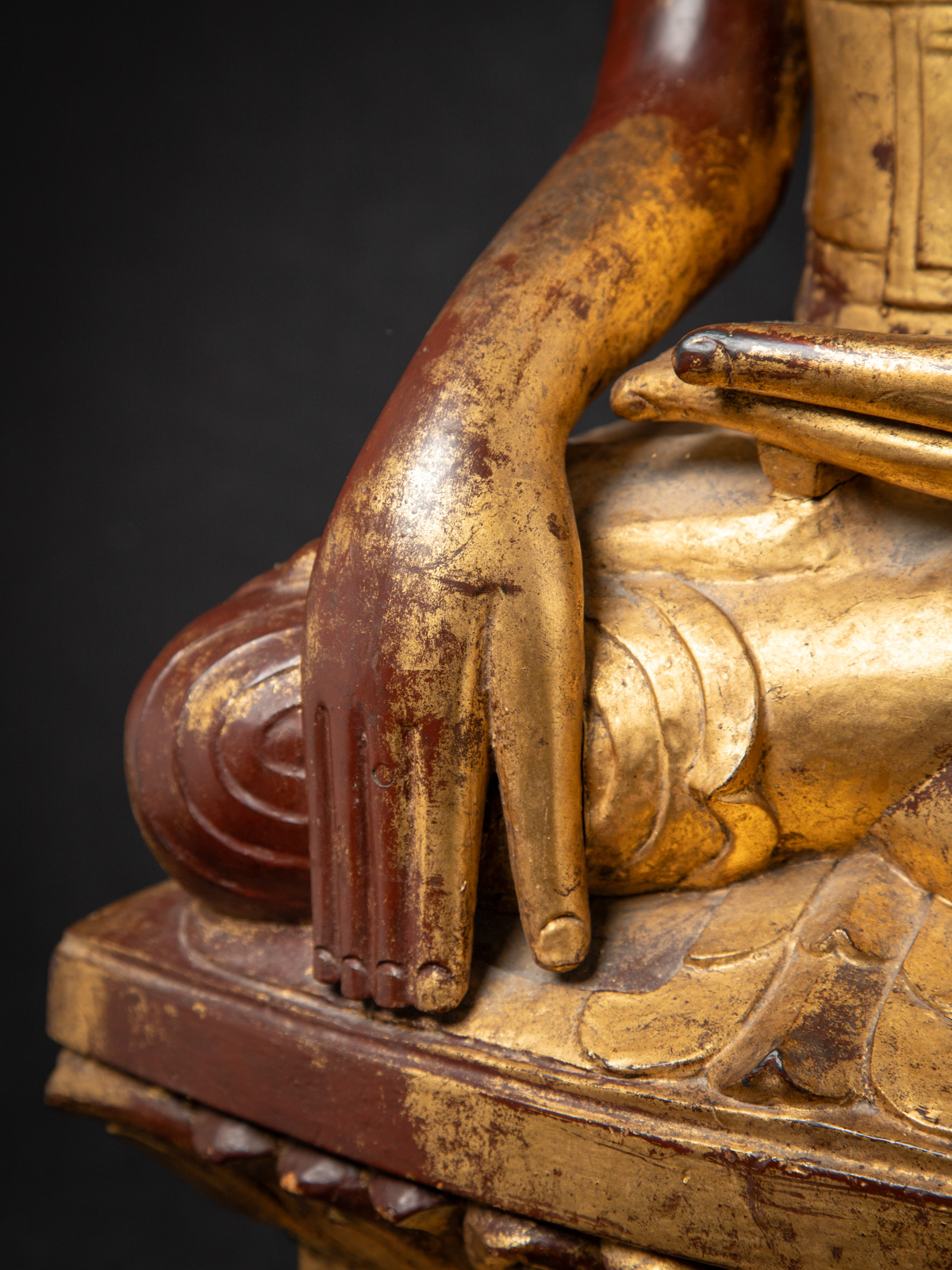 Antique wooden Burmese Shan Buddha from Burma (Myanmar)