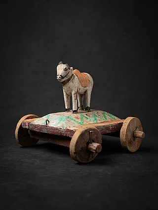 Antique wooden Indian Nandi Bull