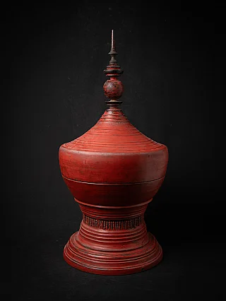 Antique wooden Burmese offering vessel