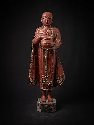 Antieke houten Birmese monnik