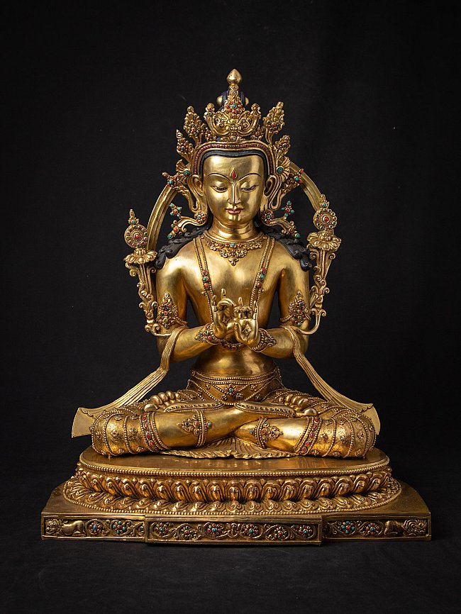 Very high quality bronze Nepali Maitreya Buddha