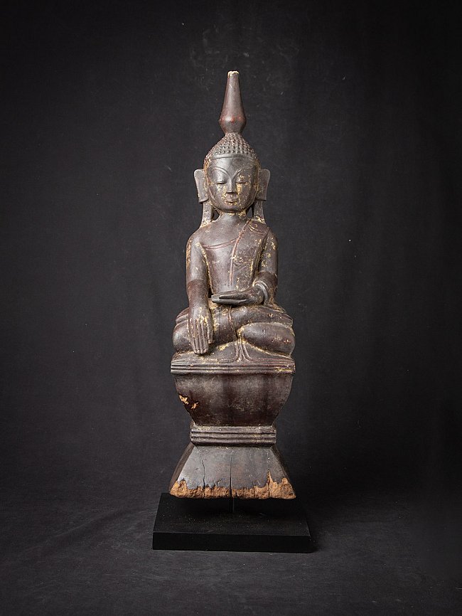 Antike hölzerne burmesische Shan-Buddhafigur