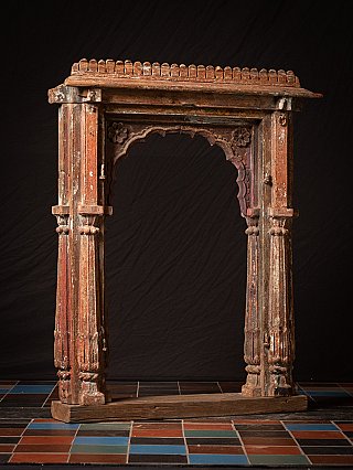 Antiek Indiaas Tempelraam Paneel