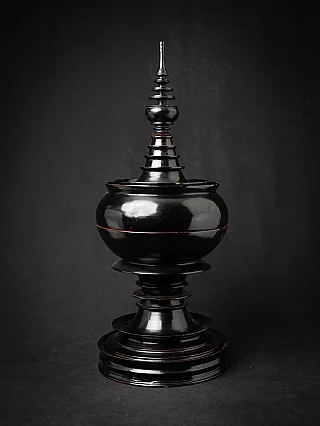 Old black Burmese offering vessel