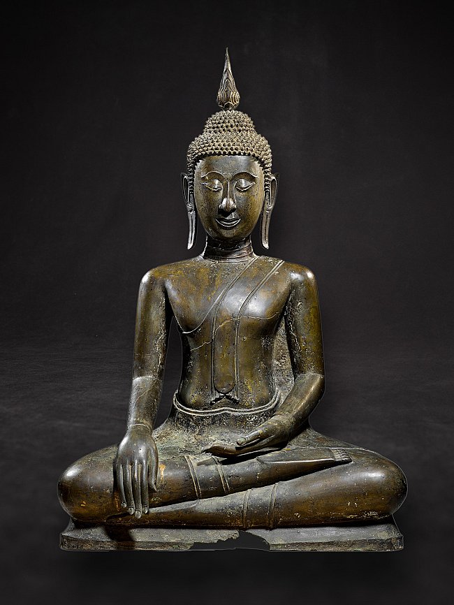 Wichtiger großer antiker Ayutthaya Buddha aus Bronze
