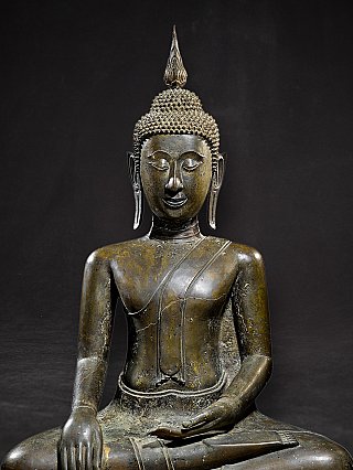 Wichtiger großer antiker Ayutthaya Buddha aus Bronze