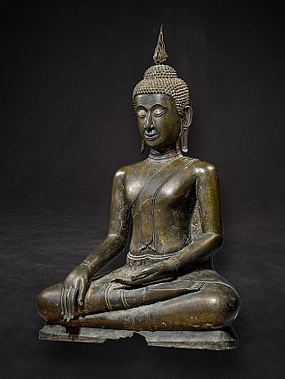 Wichtiger großer antiker Ayutthaya Buddha aus Bronze
