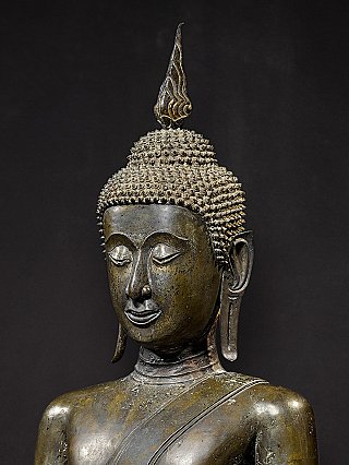 Wichtiger großer antiker Ayutthaya Buddha aus Bronze
