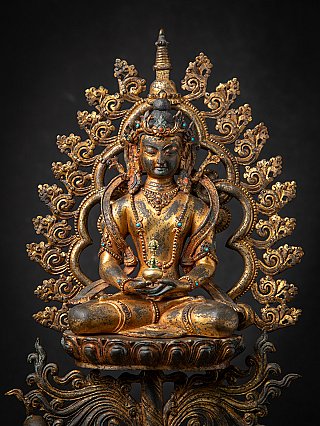 Antieke bronzen Nepalese Boeddha