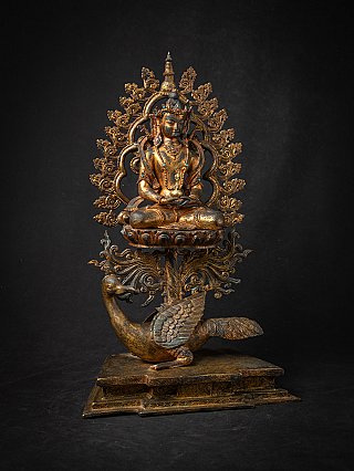 Antieke bronzen Nepalese Boeddha