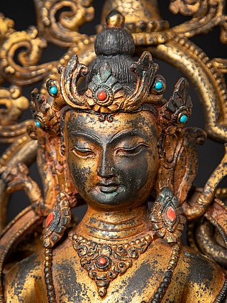 Antieke bronzen Nepalese Boeddha