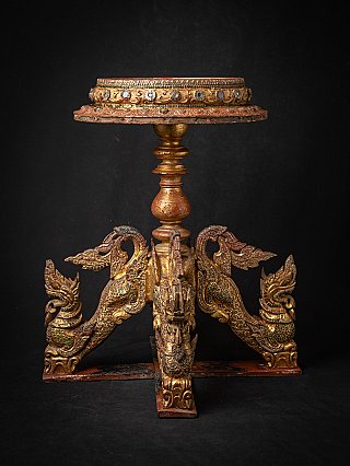 Antieke houten Birmese troon / tafel