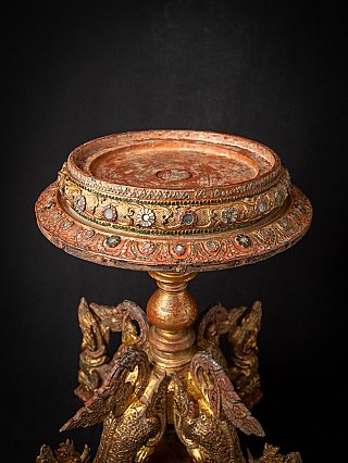 Antieke houten Birmese troon / tafel