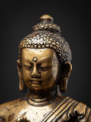Zeldzame antieke bronzen Tibetaanse Amoghasiddhi Boeddha