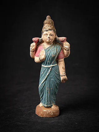Antique Indian terracotta Lakshmi statue