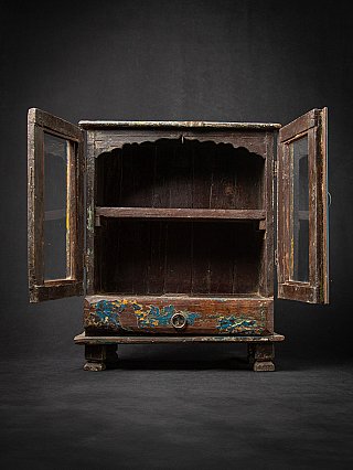 Antieke houten Indiase kast