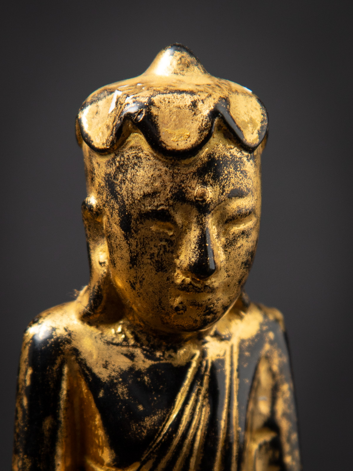 Antique wooden Burmese Buddha statue from Burma (Myanmar)