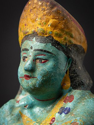 Antiek aardewerk beeld van Krishna