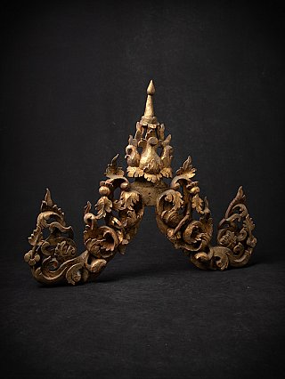 Antique Burmese wooden temple panel