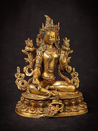 Oude bronzen Nepalese Groene Tara
