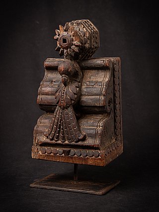 Antiek Indiaas houten tempelfragment