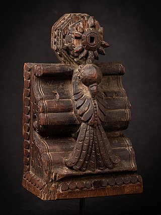 Antiek Indiaas houten tempelfragment