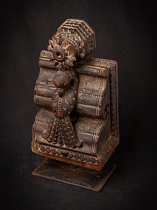 Antiek Indiaas houten tempelfragment
