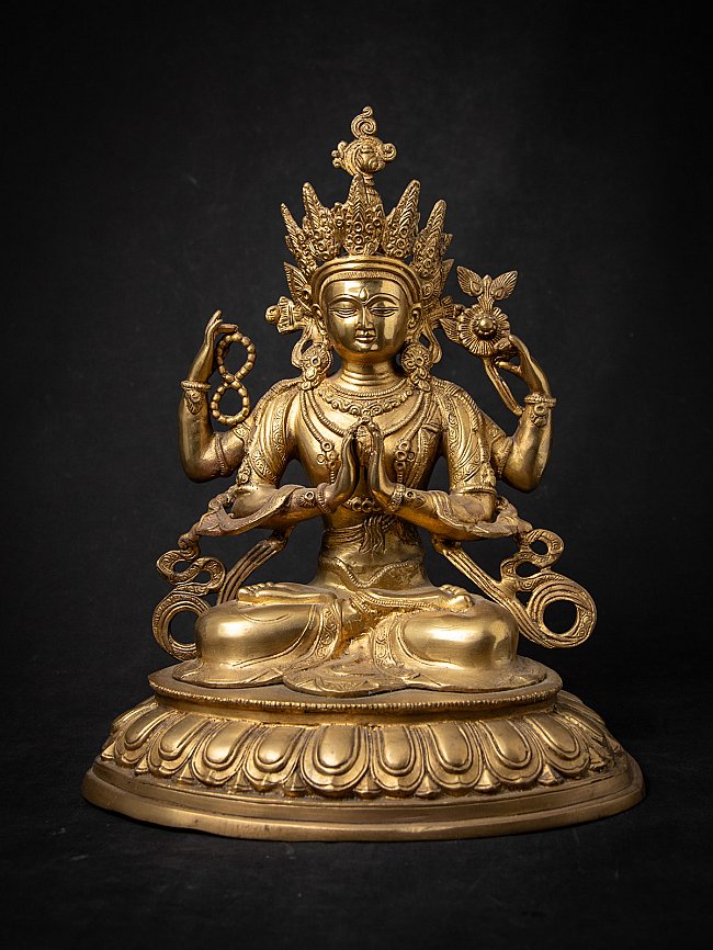 Bronze Chenrezig Figur aus Indien