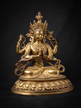 Bronze Chenrezig Figur aus Indien
