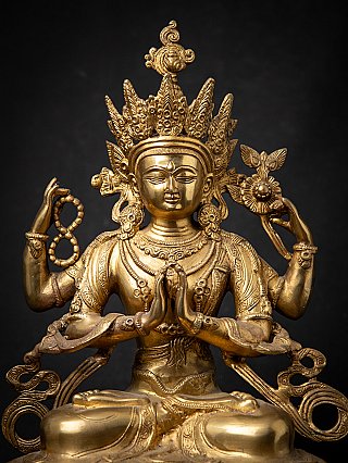 Bronze Chenrezig Figur aus Indien