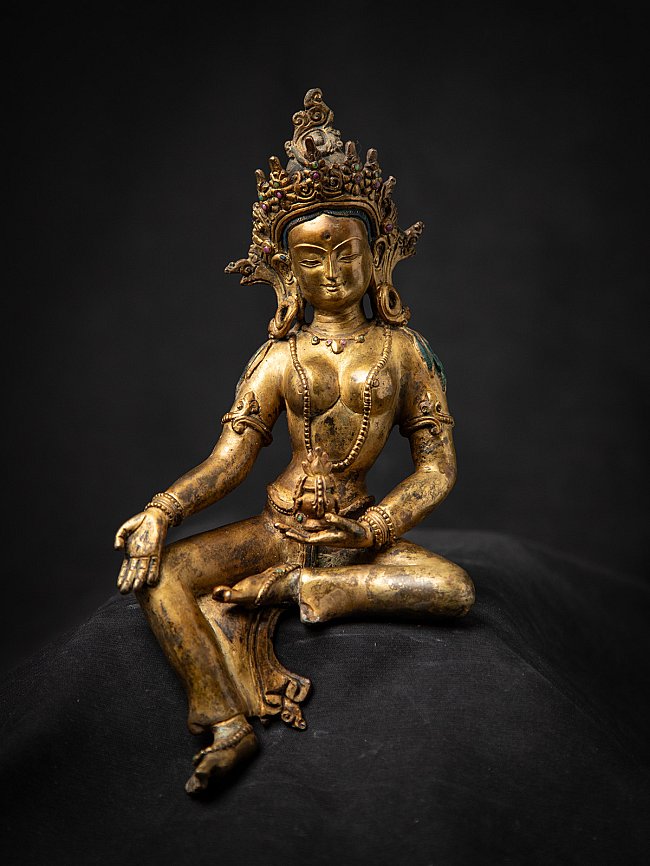 Old bronze Nepali Basundhara statue