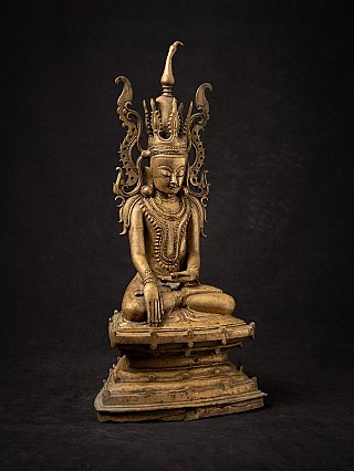 Besonderer antiker bronzener birmanischer Buddhafigur