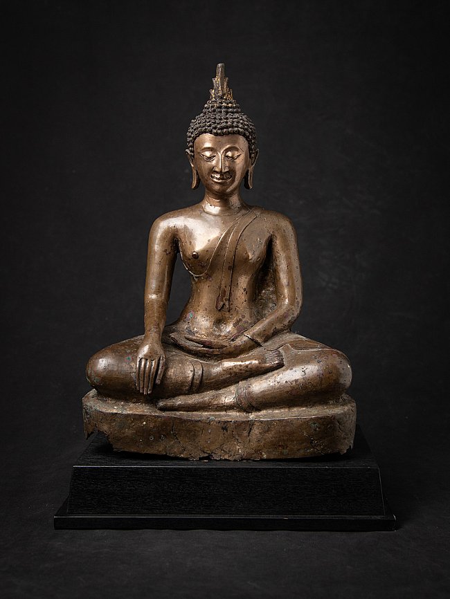 Sehr besonderer antiker bronzener Thailandischer Sukhothai Buddhafigur