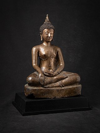 Sehr besonderer antiker bronzener Thailandischer Sukhothai Buddhafigur