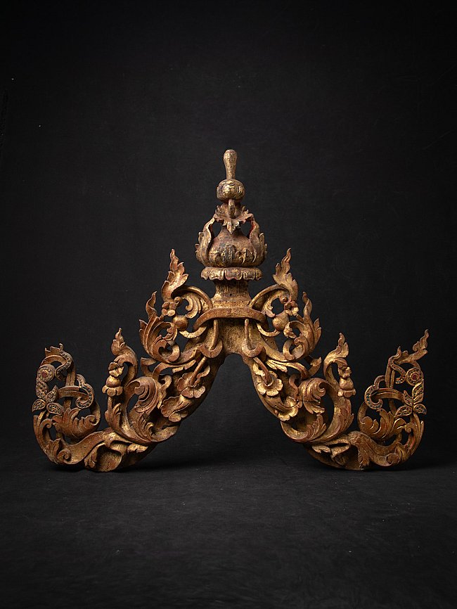 Antique Burmese wooden temple panel