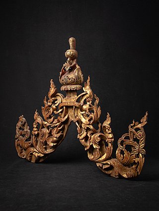 Antique Burmese wooden temple panel