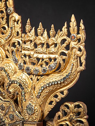 Bijzonder antiek Birmees Tempelpaneel