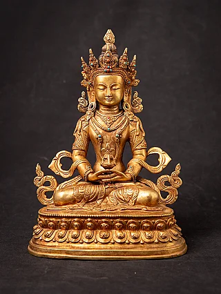 Old bronze Nepali Amitayus Buddha statue