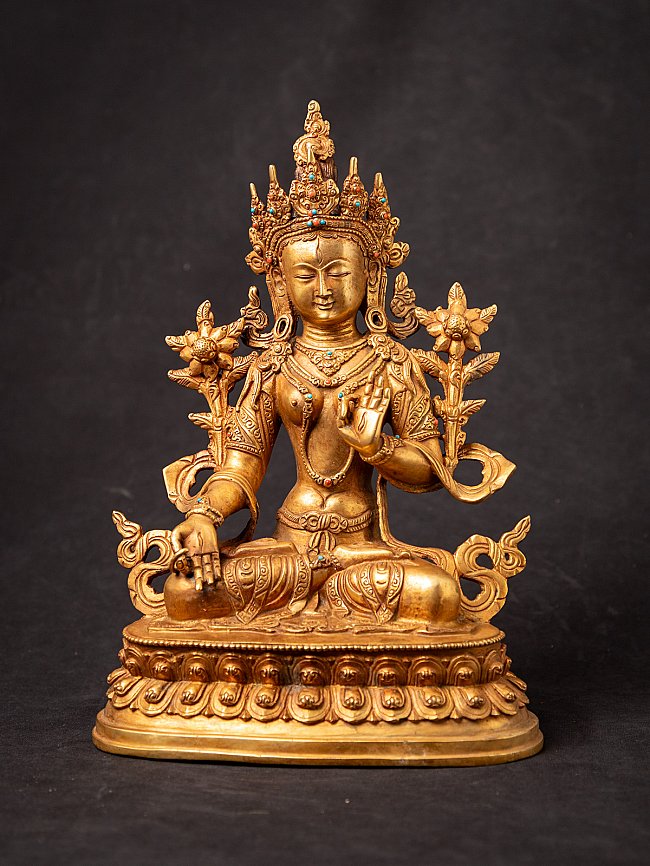 Alte Bronzefigur der nepalesischen Weißen Tara.