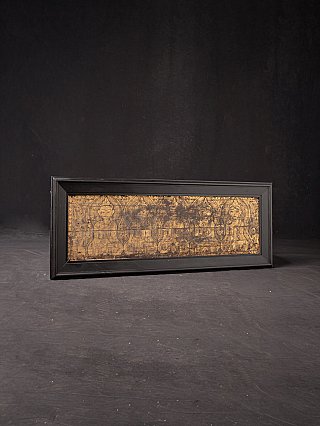 Antikes hölzernes vergoldetes Buddha-Paneel